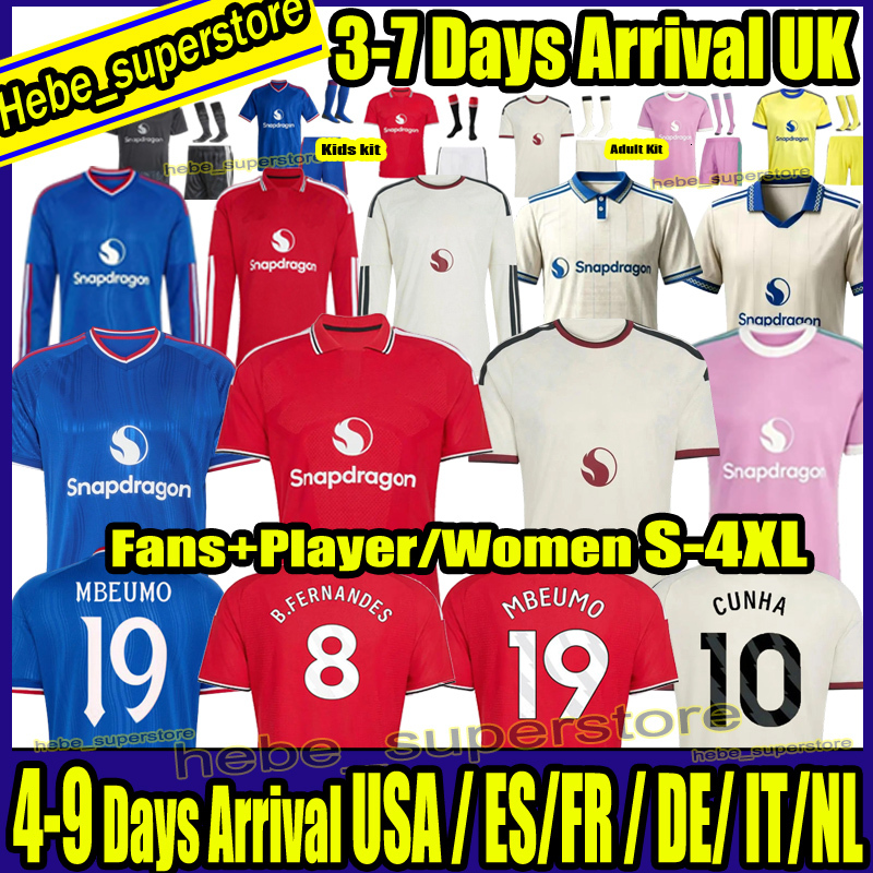 26 27 Maillots de football ManUniteds Rose Pre Match Fans Joueur FERNANDES Homme Maillot de football Stone Roses Lifestyle MUTDES CUNHA kit enfan
