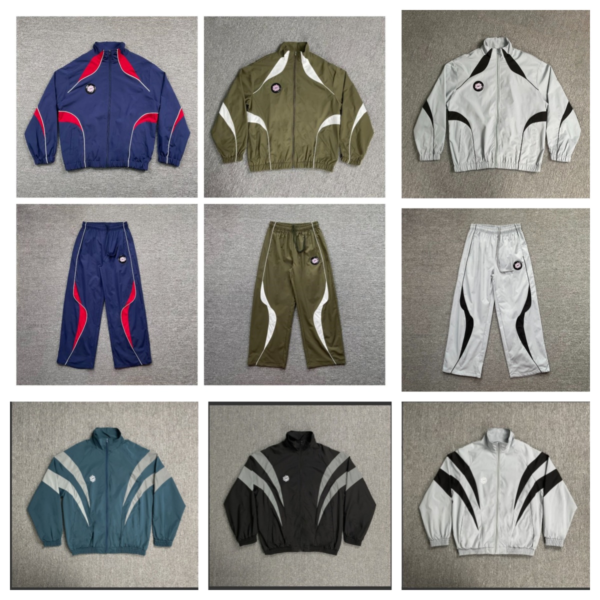 Men's Jackets Varsity Jacket Designer Embroidery Patchwork Windbreaker Y2K Hip Hop Pants Set Loose Oversized Street Style Casual