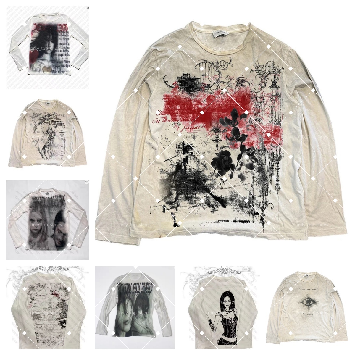 2026 Long T-shirt y2k Trend Designer printedpattern design Tshirts Top Spring Summer Men Women Casual breathable Long Sleeve shirts