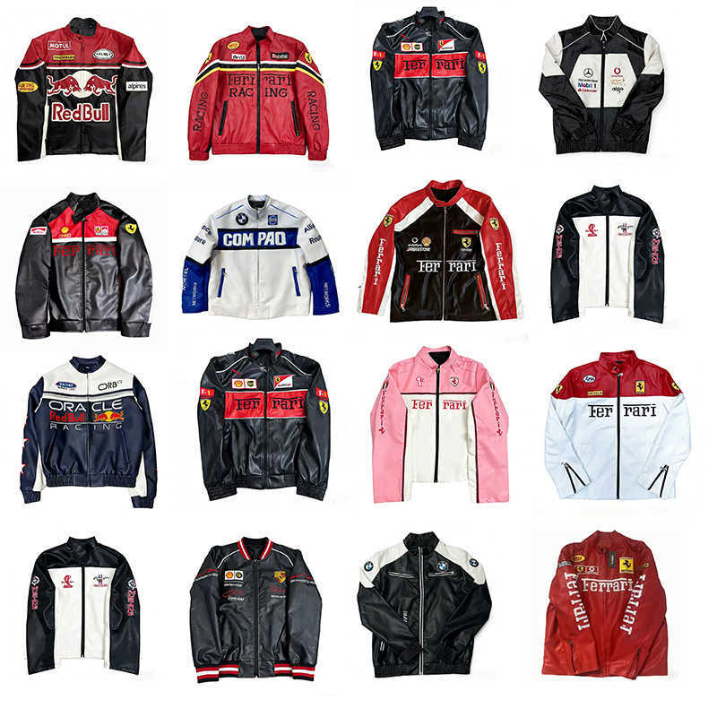 All styles of F1 racing suits embroidered leather racing suits Harley-style motorcycle suits riding suits cotton suits PU jackets L2687