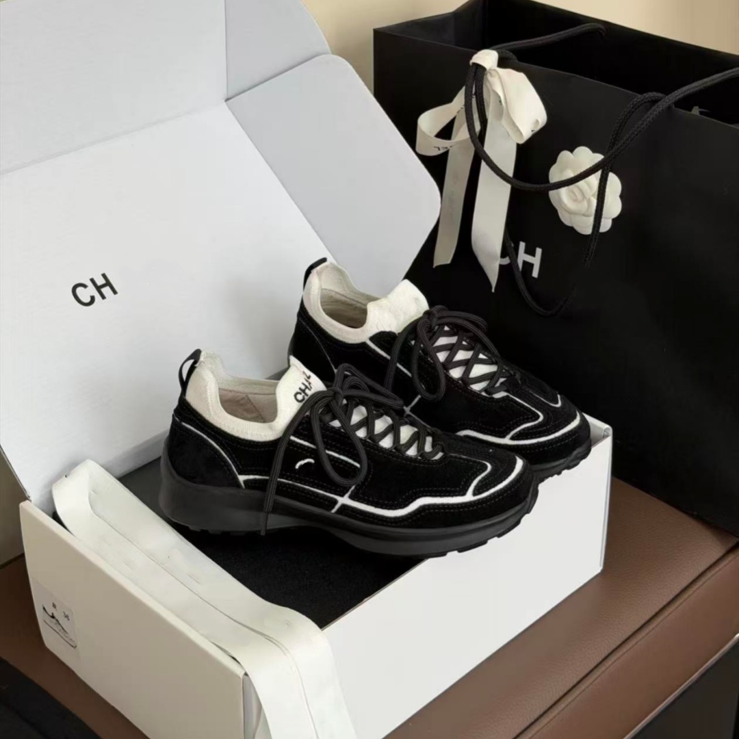 Designer Shoes Luxury Women's Casual Shoes Chunky Platform Sneakers Women Casual Lace-Up Wedge Shoes Fashion Walking Trainers