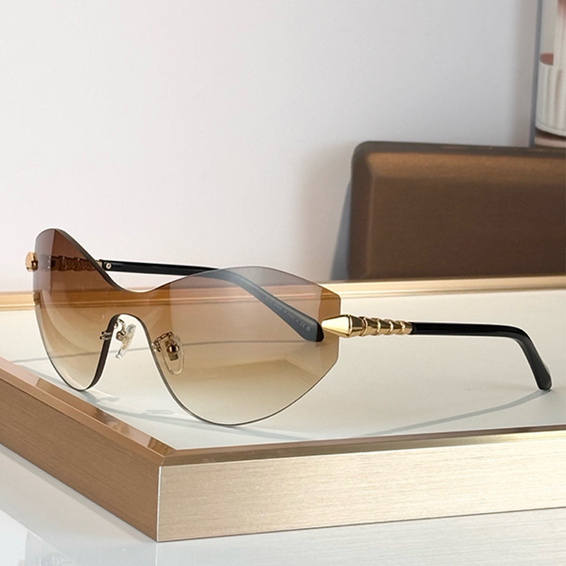Designer Sunglasses For Women BV50071U Fashion Designer Womens Y2K Frameless Metal Glasses Outdoor Leisure Party Luxury Sunnies With box