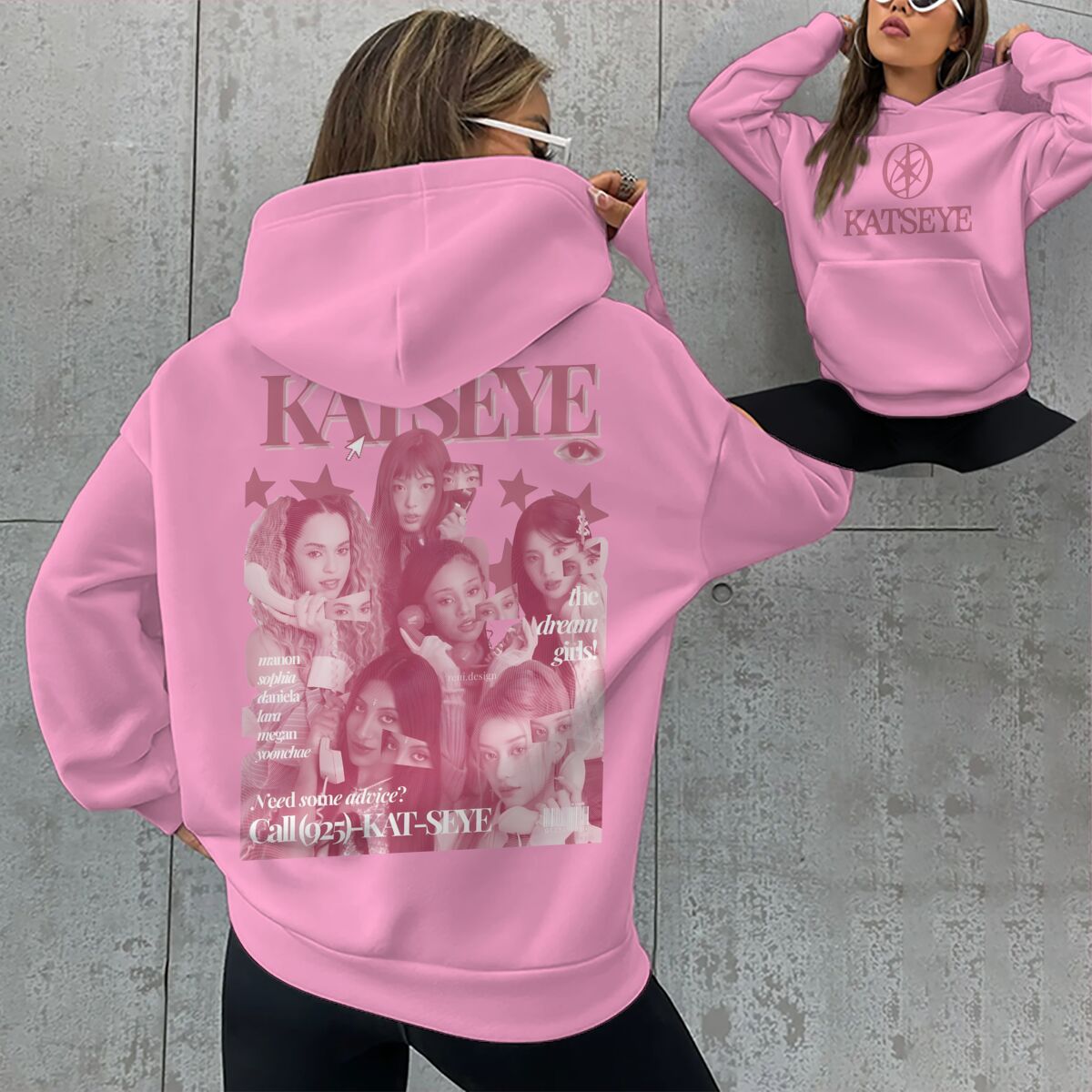 Korean Girl Group KATSEYE Graphics Hoodie Men Women's Manga Style Vintage Fashion Streetwear Long Sleeve Fleece Sweatshirts
