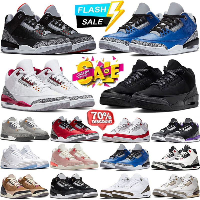 Designer 3 Basketball Shoes 3S Black Cat Cement Racer Blue Red Court Pink Purple Cool Grey Laser Orange Green Men Women Sneakers Outdoor Sports 36-4