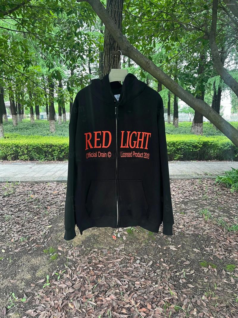 Men's Hoodies American Sle Heavyweight Retro Zipper Hoodie Drain Gang Sad Boys Bladee Red Light Cotton Polyester Blend Warmth Youth Faion