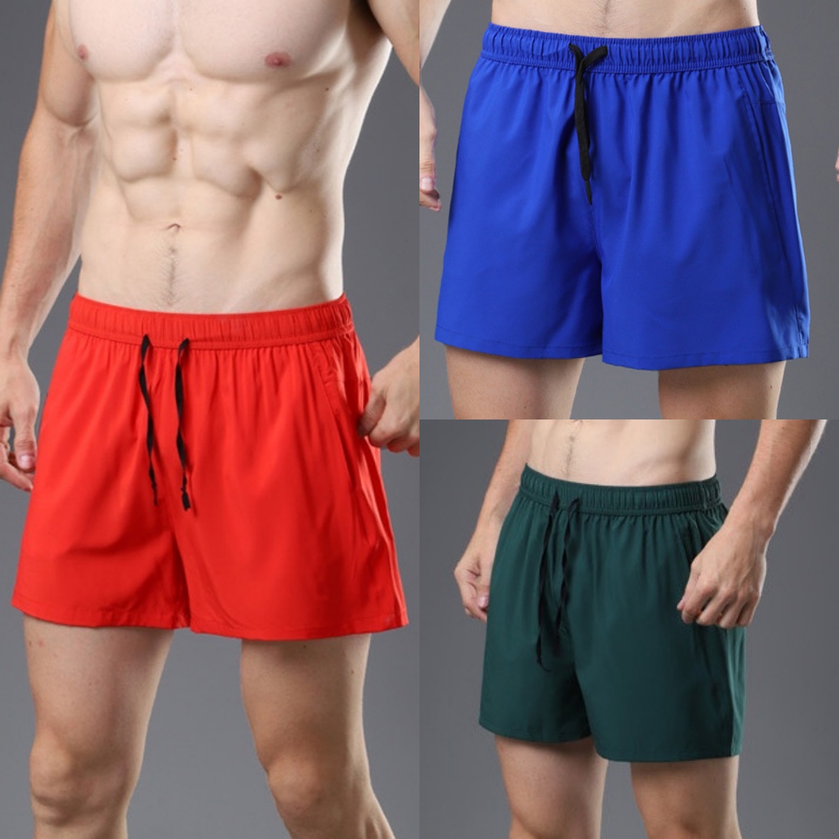 L6385-UU Men's Spring and Summer Leisure Fitness Training Stretch Basketball Pants Quarter Pants Quick-drying Sports Shorts