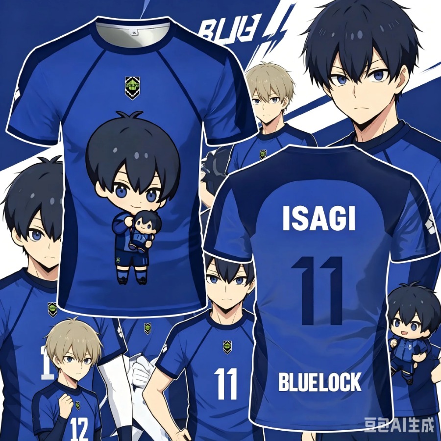 Jersey Futsal Pattern Replika Blue Lock Anime Bastard Munich Summer Men'S and Women'S 3D T Shirt Casual Sports T-Shirt Top