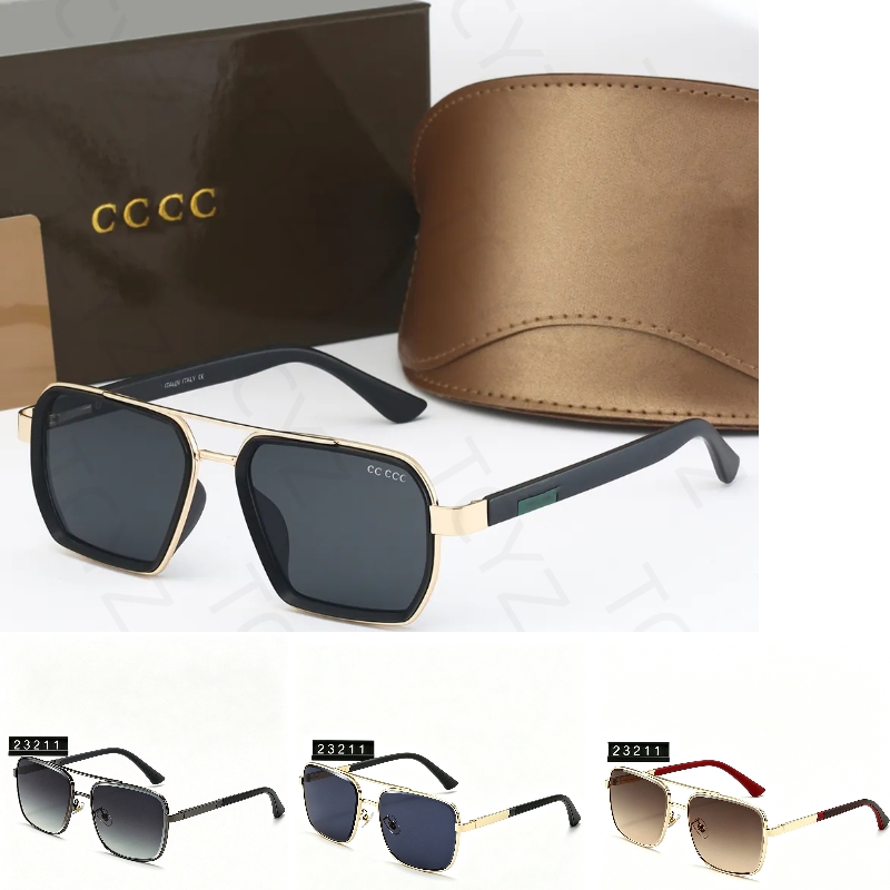2026 New Designer Sunglasses High Quality Metal Box Sunglasses Fashion Double Beam Style Outdoor Driving Vacation Sunglasses, Sunglasses for Men wit