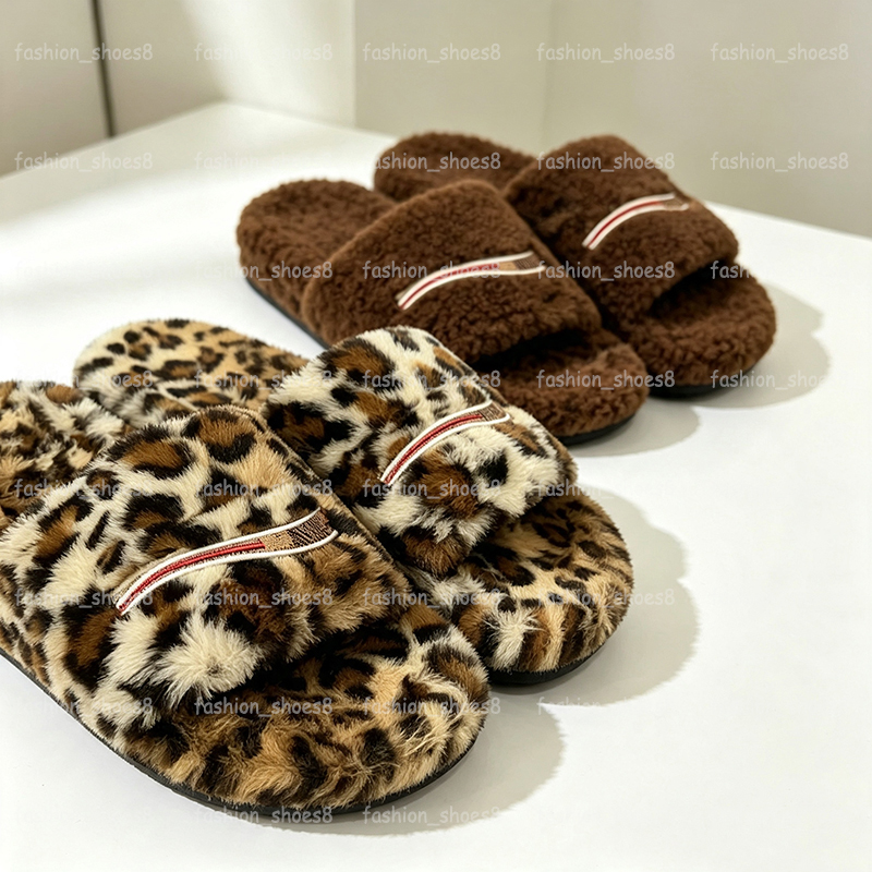 Women Fur Slides Winter Furry Slippers Designer Flat Mules House Slipper Men Footwear Paris Comfortable Fuzzy Sliders Size 35-46