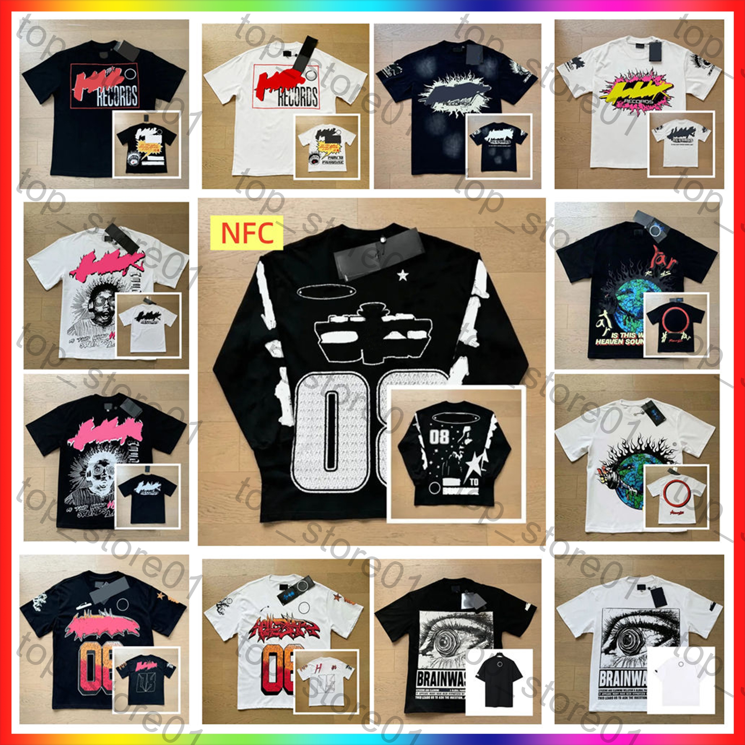 NFC scan Designer t shirt mens tshirt Hip Hop Fashion Graphic T Shirt Unisex O-Neck short sleeve othic Punk Style Tops High Street Retro Graffiti