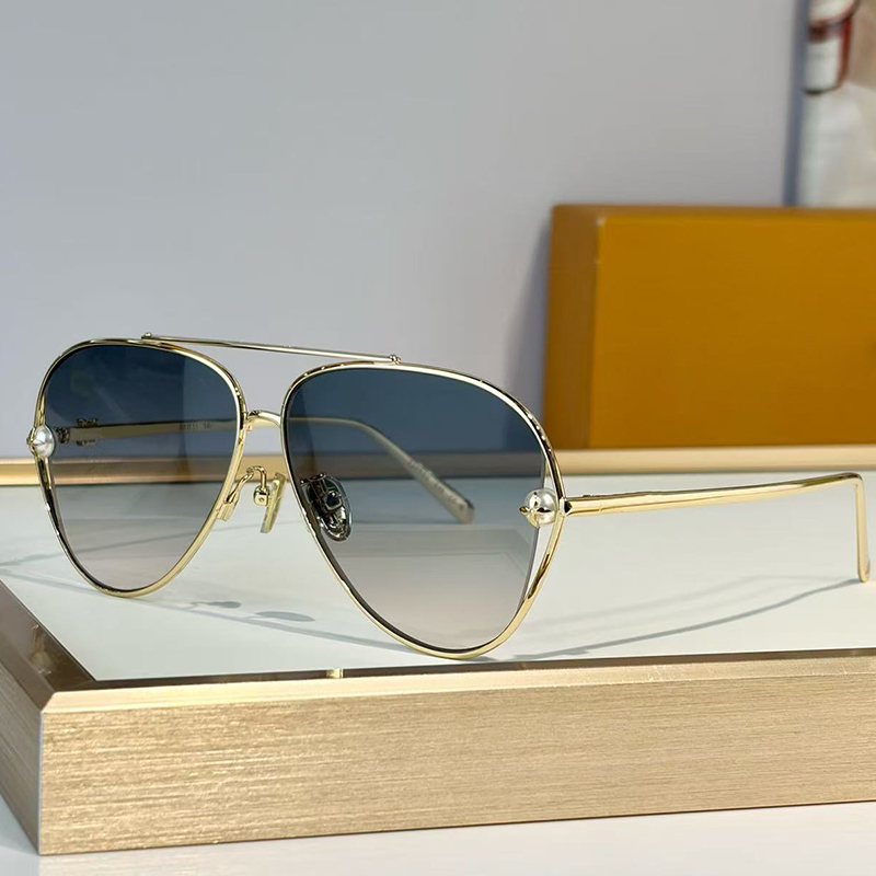 Mens Sunglasses Luxury Designer Glasses Metal Mirror Frame PEARL TWIRL PILOT sunglasses for Women Z2995U Summer Driving UV400 Eyewear With Box