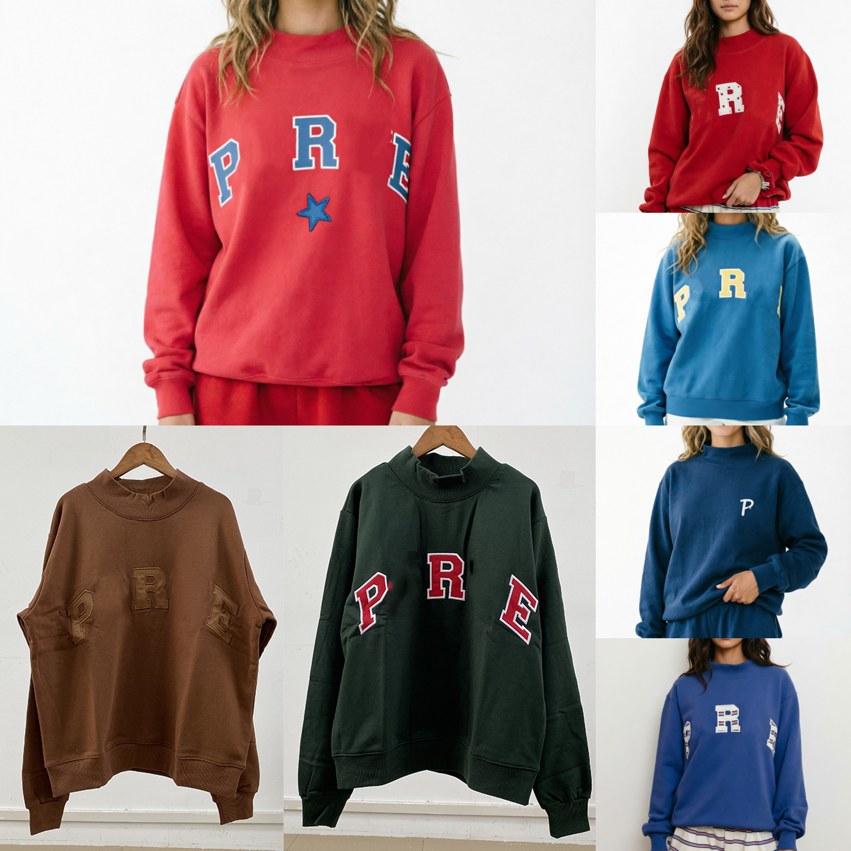 E7263 PAR Sweat à capuche à col montant pour femme avec broderie patchwork - Sweat-shirt ample et confortable - Haut patchwork rayé - KE