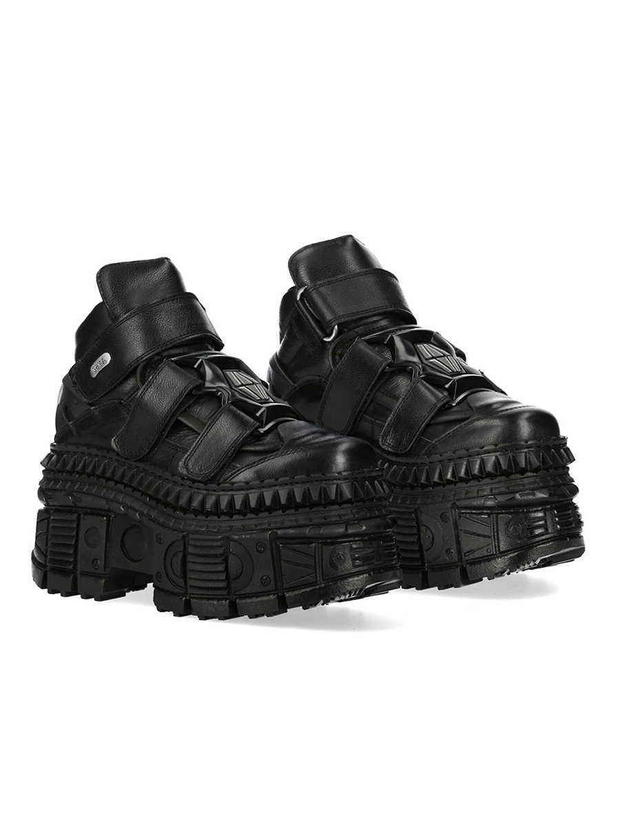 Black Platform Shoes Rock Gothic Metal Daddy Shoes Men's and Women's Punk Small Leather Shoes Muffin Bottom Heightened Single Sh H260807