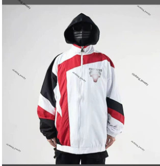 American Retro Men's Baskeall Starter Jackets Casual Sports Tops Printed Coat Loose Fit Long Sleeve Zipper Coats 24b