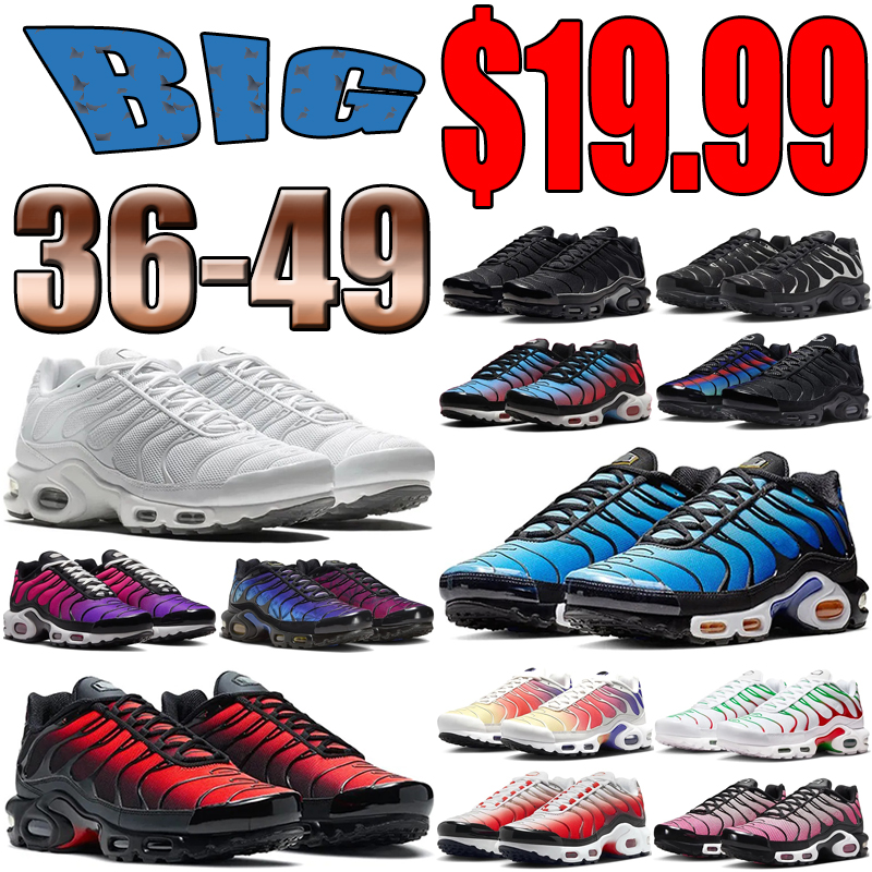 big size 36-49 Designer tn Running Shoes men Black Women plus Trainers Orange Pulse Triple White Bright Crimson Barely Volt Outdoor Sneakers Daily O