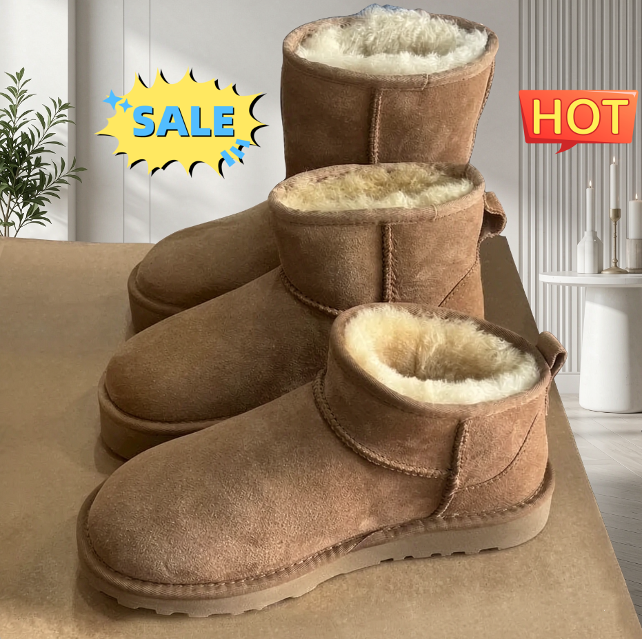 designer snow boots women Thick soled ankle boots Tasman slippers platform mini booties tazz slide mustard seed ultra mini slipper chestnut suede me