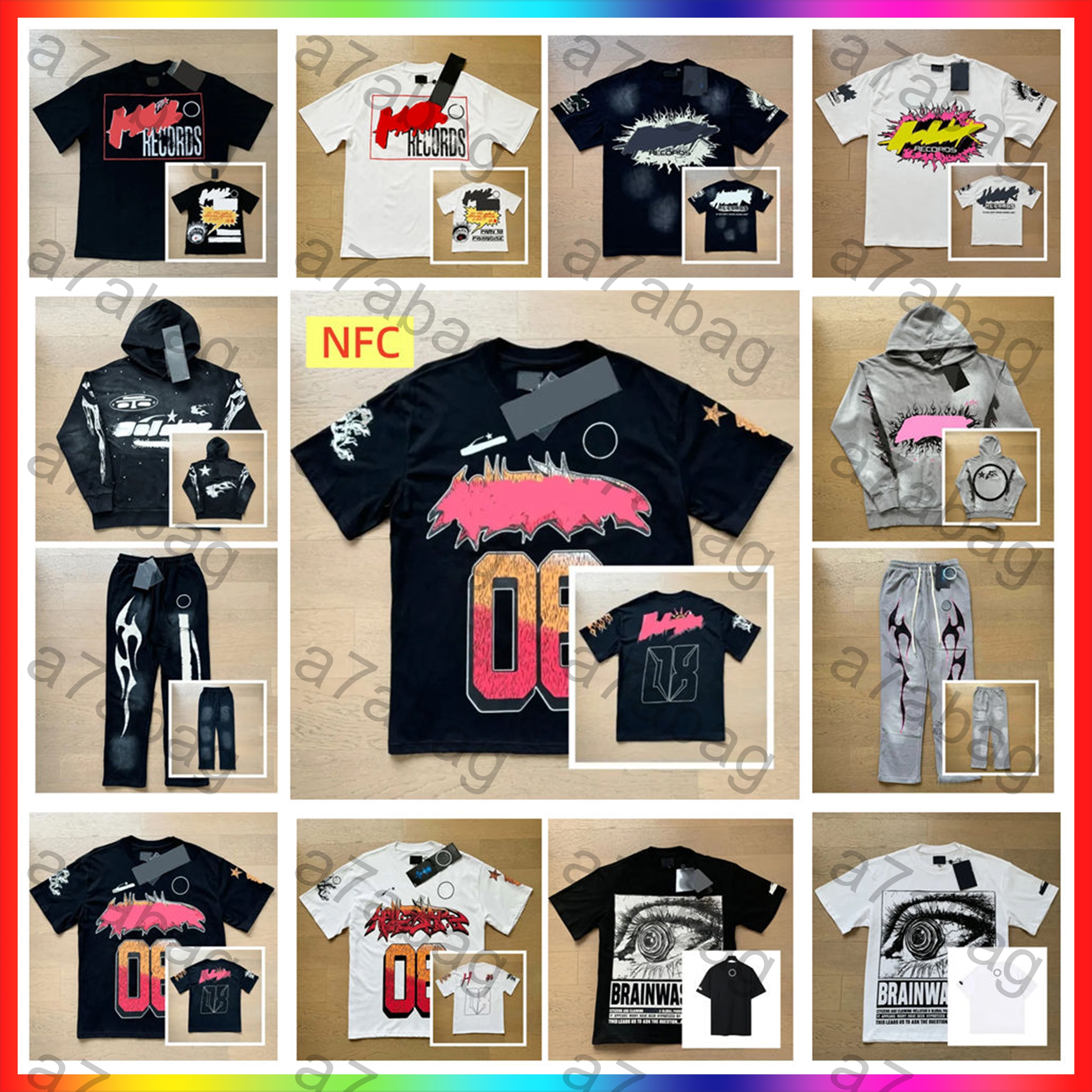 With NFC scan Designer Mens American trendy hell T shirt Creative Earth Ghost Face Earphone Printed printing Graffiti Tee Top Sell Summer Luxury hig