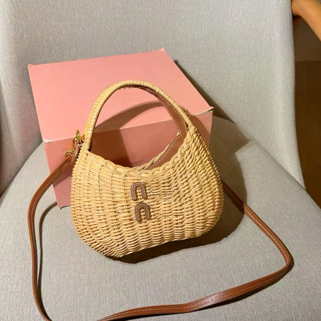 Fashion New Vacation With shoulder straps weave crossbody Summer Beach Basket top handle Luxury tote Designer Evening Women Clutch Bags mini Straw h