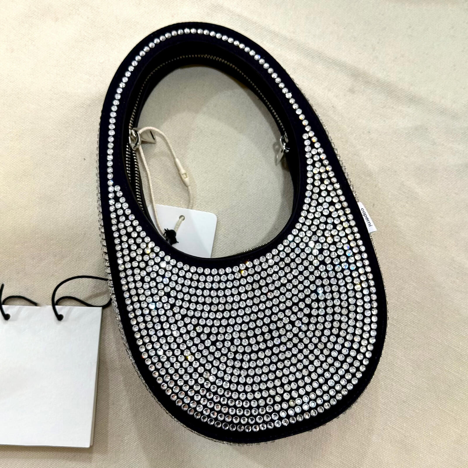 vacation travel tote handbag Leather rhinestone half moon Coperni Designer Clutch Bags hand bag Zipper crossbody women snakeskin Underarm luxury Sho