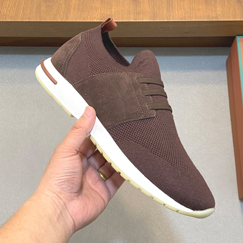 Livraison Gratuite Hommes Designer Flexy Marche Baskets Mode Mocassins Respirant Maille Chaussures De Marche Affaires Casual Hommes Doux Tricot C