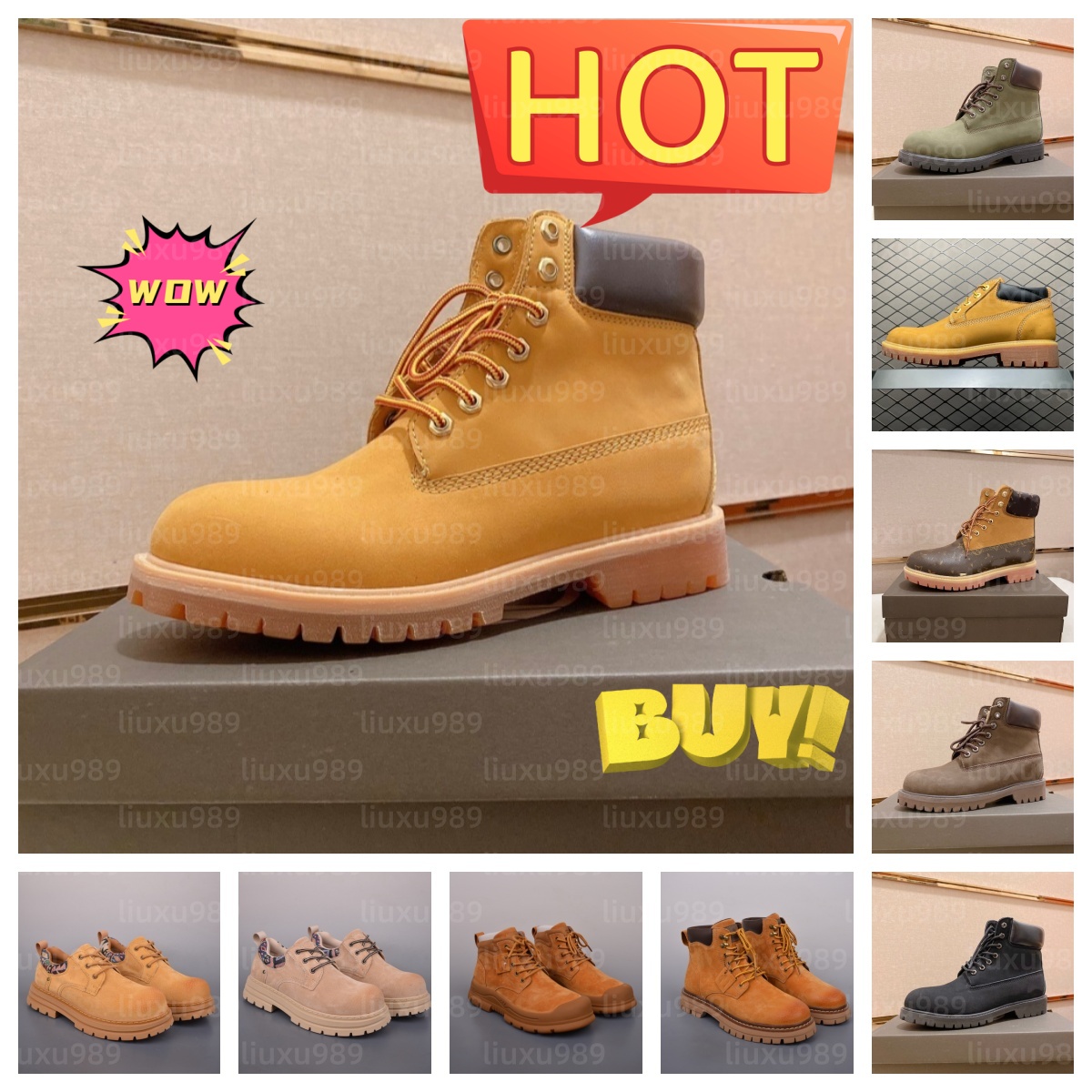 Unisex High And Short Ankle Leather Boots Anti Slip Thick Sole Outdoor Trekking Shoes Couple Casual Footwear Multiple Colors For Men Women Daily Wea