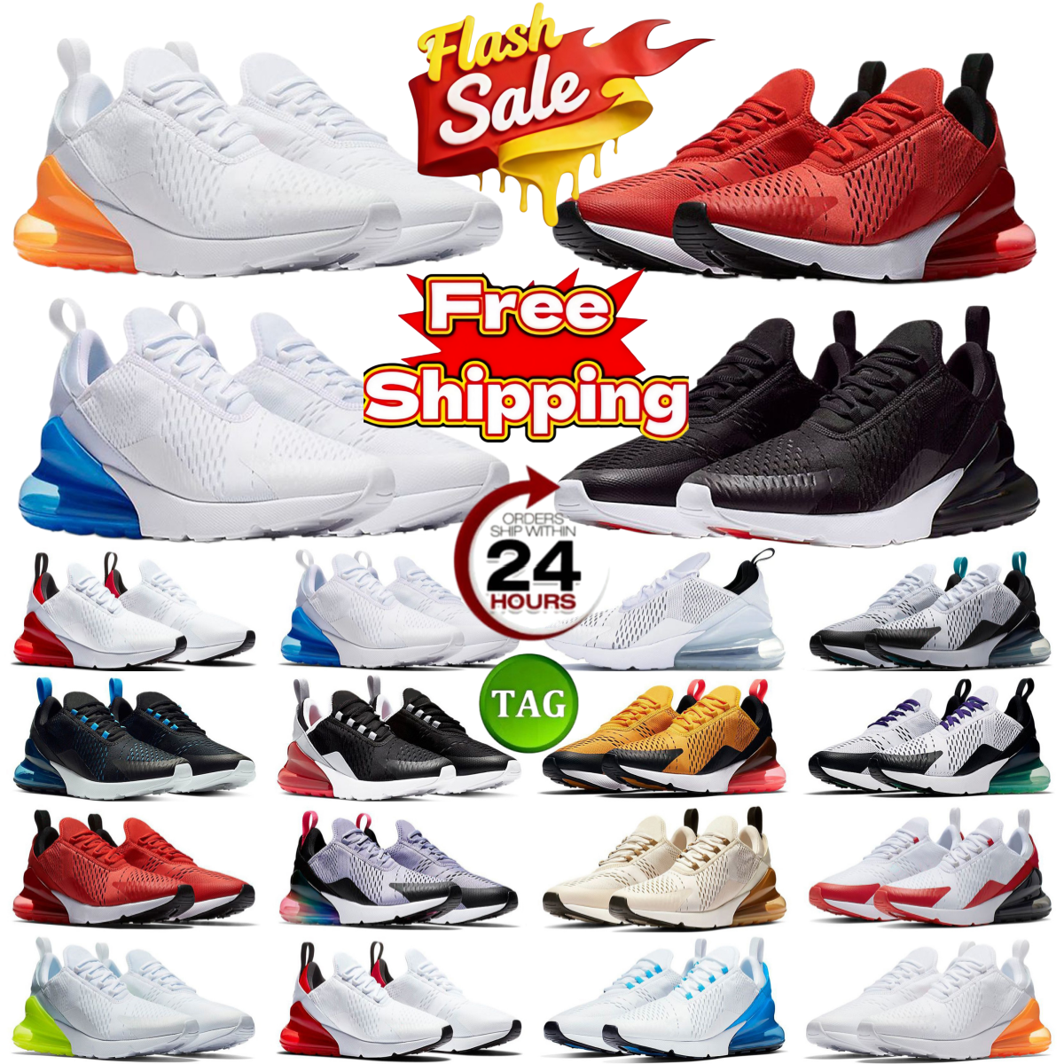 Black mens max270s outdoor sports casual shoes designer retro 270s sneaker womens running shoes comfortable slow shock trend hot summer street shoes