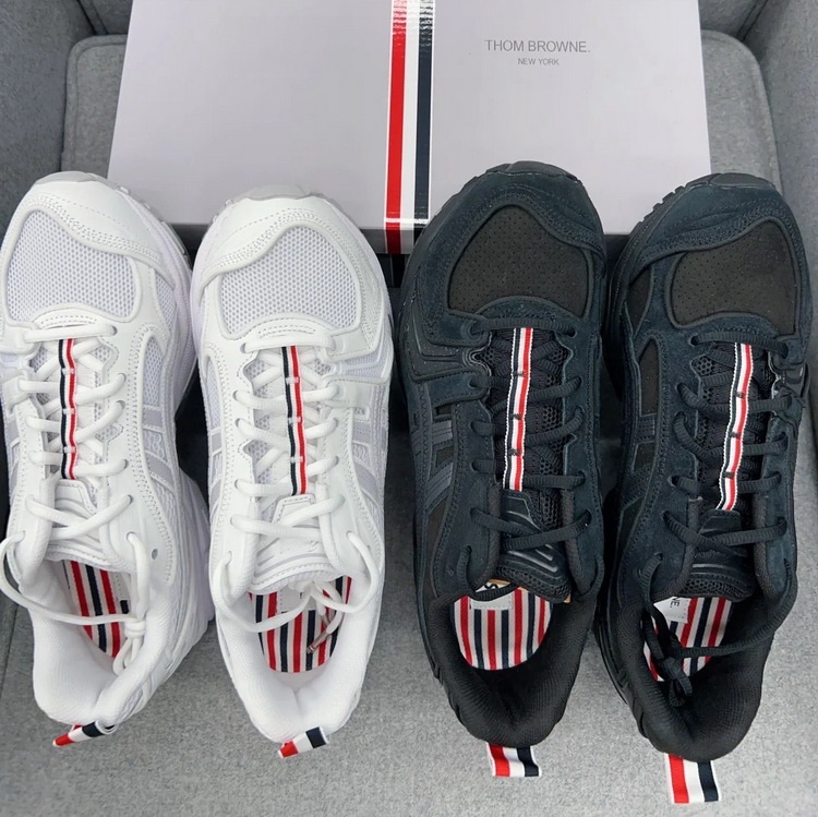 Designer Running Shoes Mens Womens KKayano 14 x TThom Browne White London Exclusive Sneakers Black Grey Size US12 12.5 46.5 47