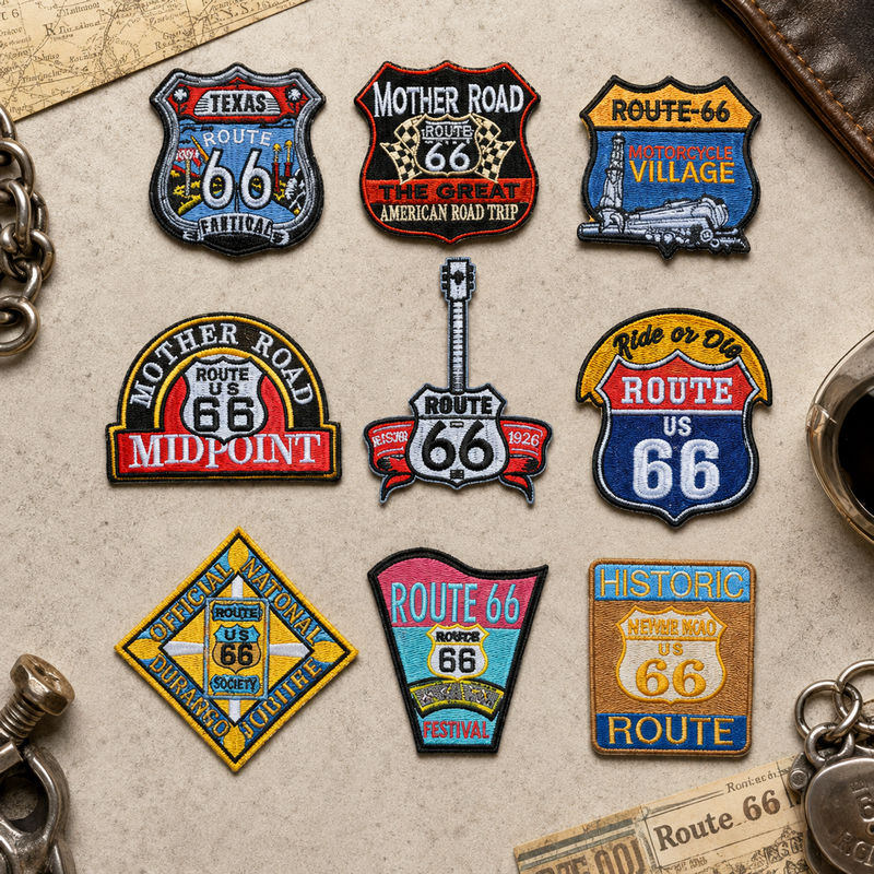 Badge brodé pour moto Harley US Route 66 personnalisable, Patch pour vêtements, sac à dos, fabrication de badges décoratifs