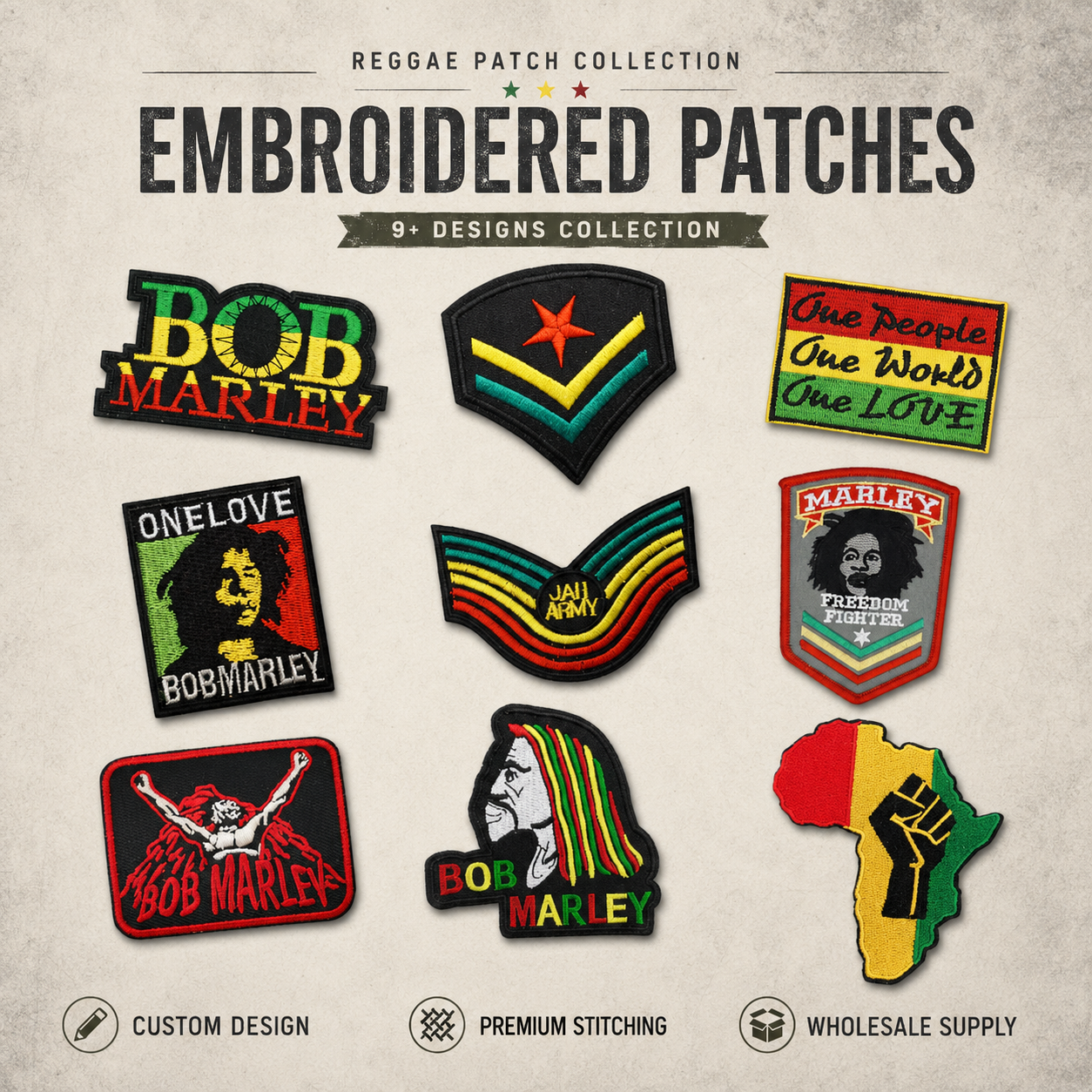 European and American Street Fashion Trend Music Rock Bob Band Iron-On Embroidery Patch DIY Personality Badge