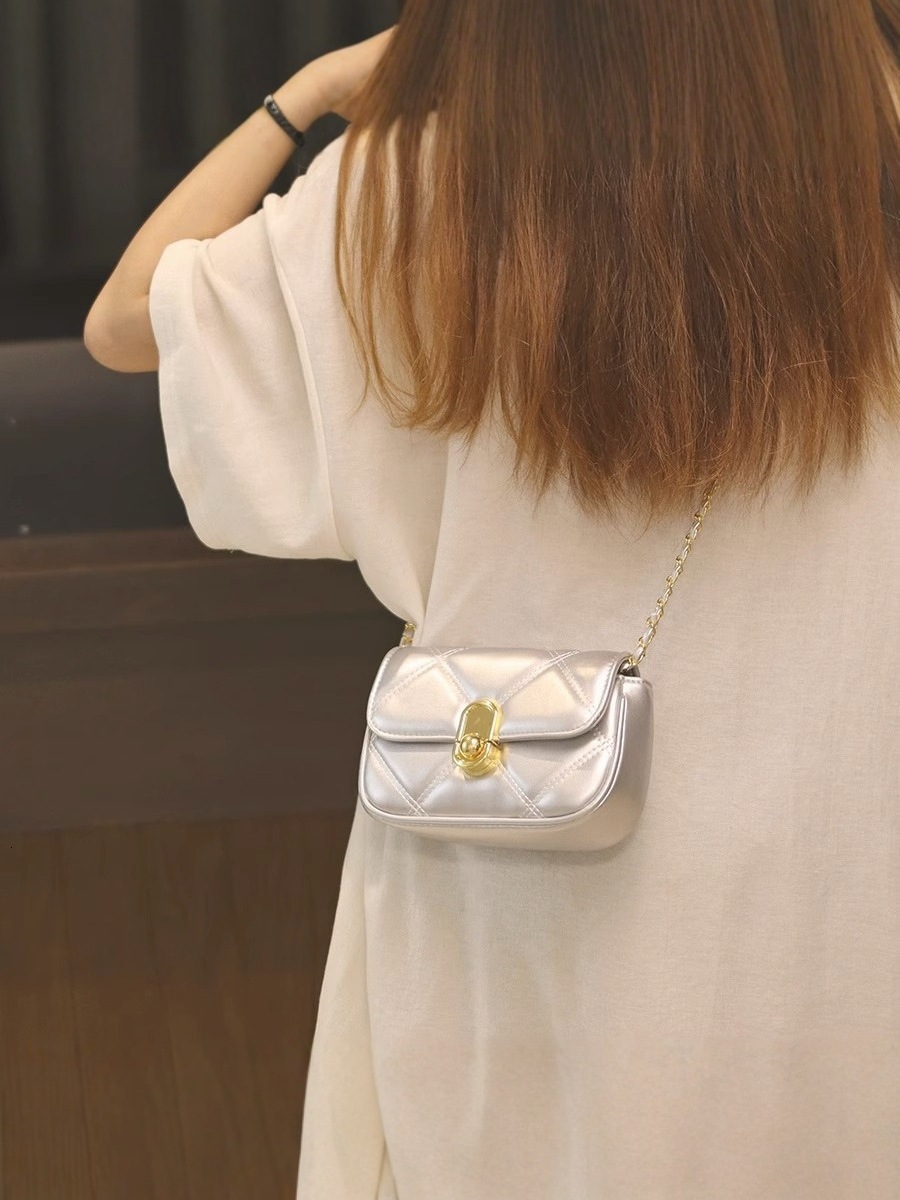 Quilted chain for women 2025 new model high end crossbody versatile and fashionable small square shoulder bag dhmallking