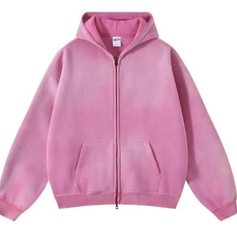 Designer Hoodie Men Zip Up Hoodie High Street Spray-dyed Washed Hoodies For Men Distressed Vintage Style Men Women Clothing