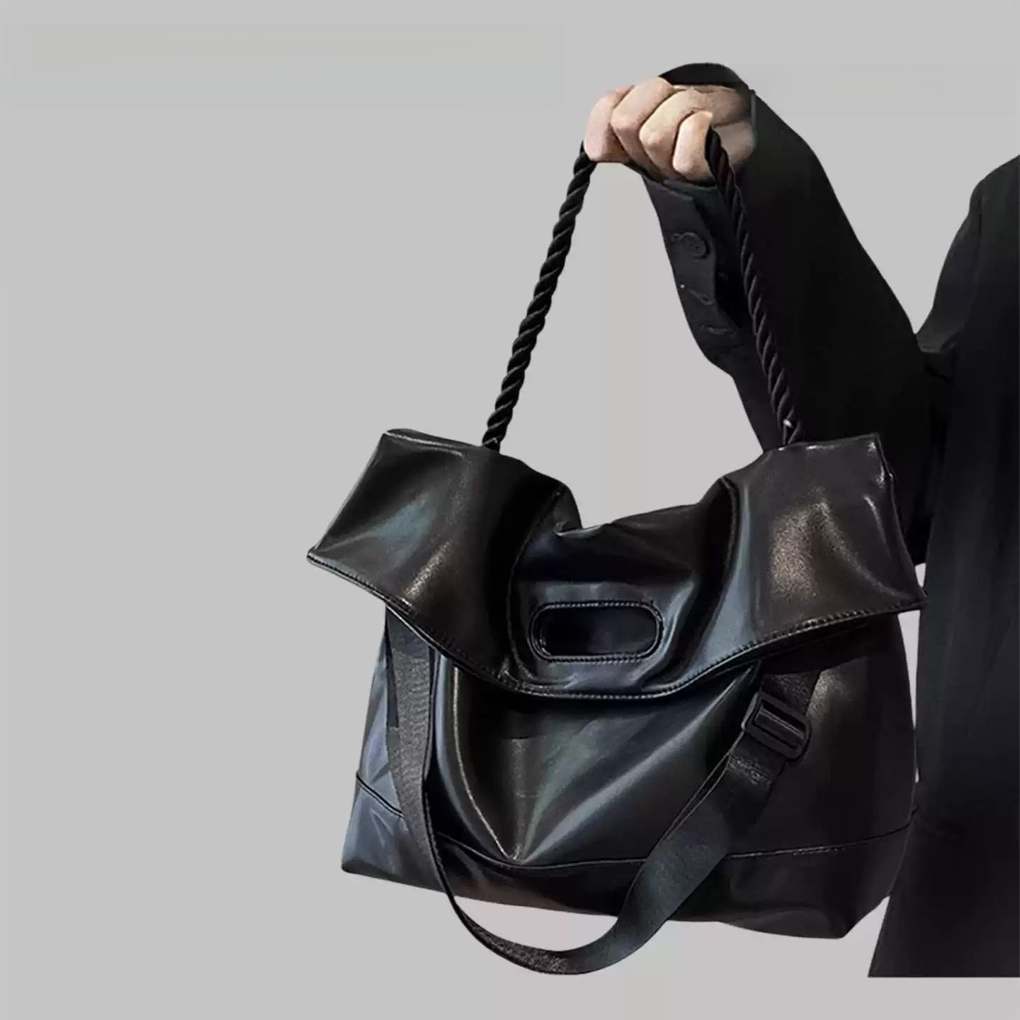Luxury Spring New Arrival Women PU Tote Bag Street Soft Leather Texture Large Capacity Y2K Shoulder Crossbody Bag Minimalist Office Commute Business
