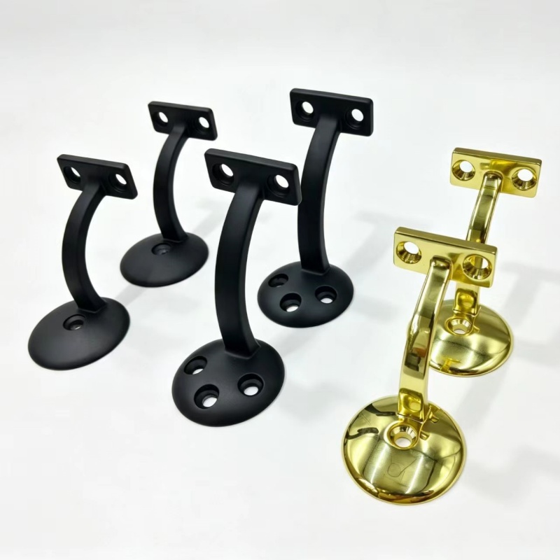 Round Zinc Alloy Handrail Bracket for Staircases, with Mounting Screws(set of 5)