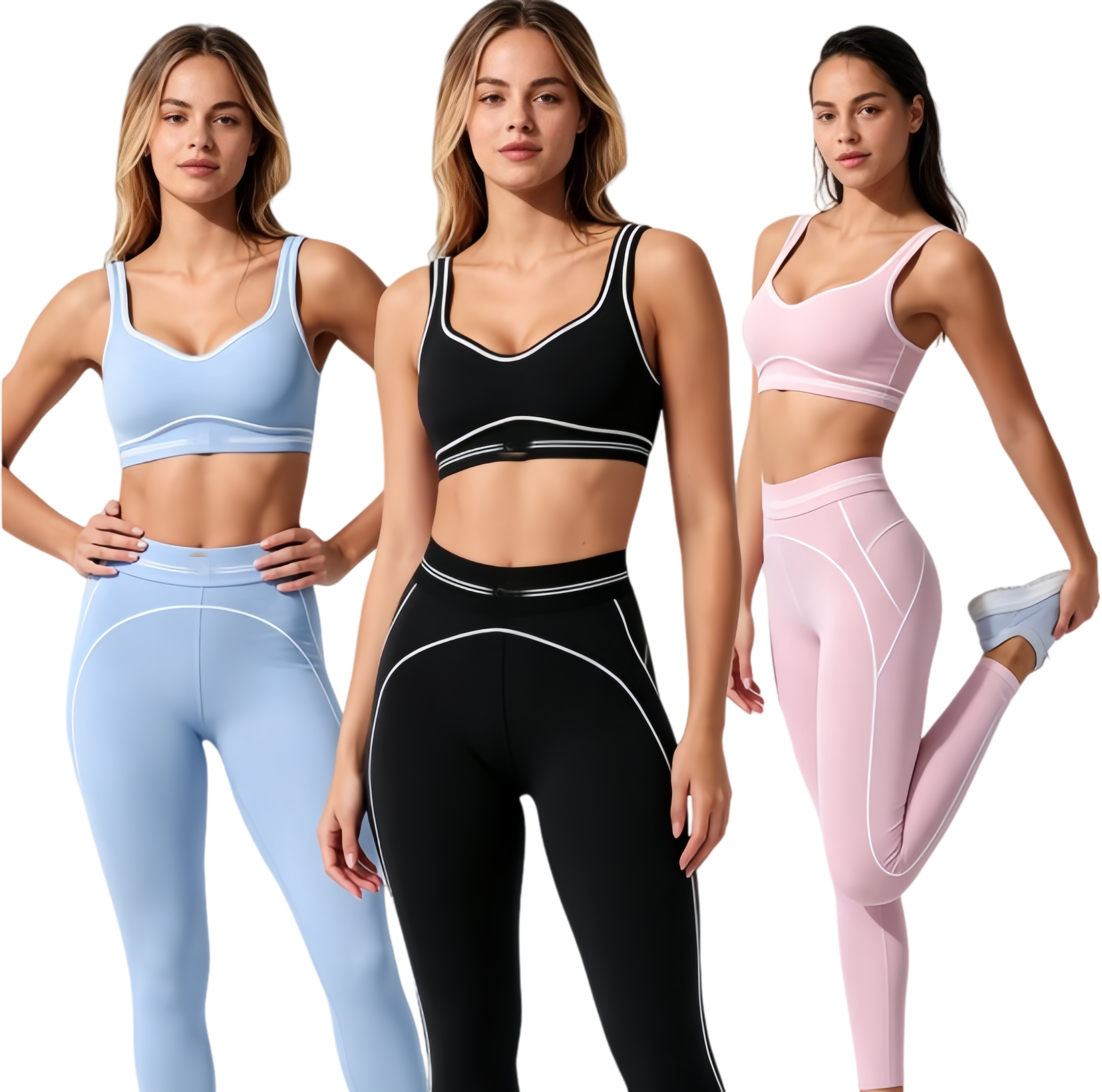 set NEW Women's Breathable Bra leggings Set Women Soft Elastic Pants Socks Outfits Sports Pants Fitness Wear Set Women clothes Shorts Sports Br