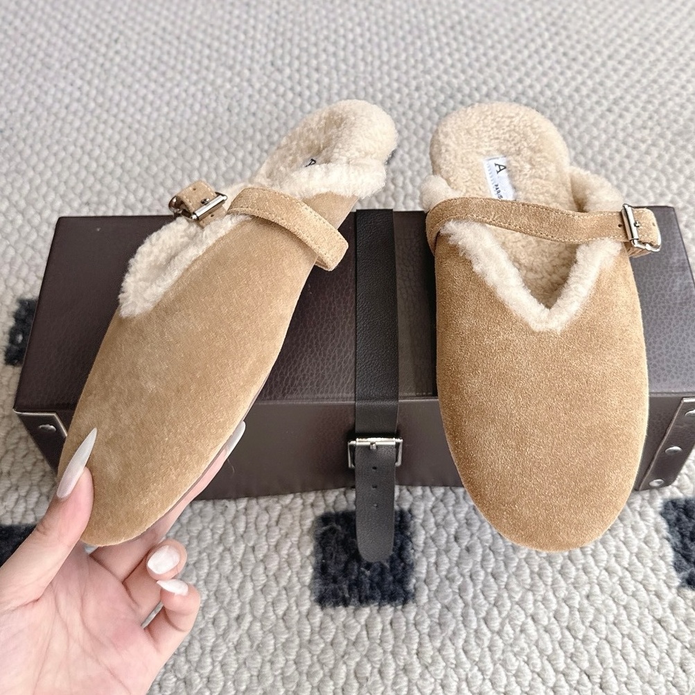 Women slides Furry Fluffy Designer Shoes Luxury winter wool tazz slipper Suede Round Toe Shearling Comfort Clogs sandals fur Scuffs flat Mules for C