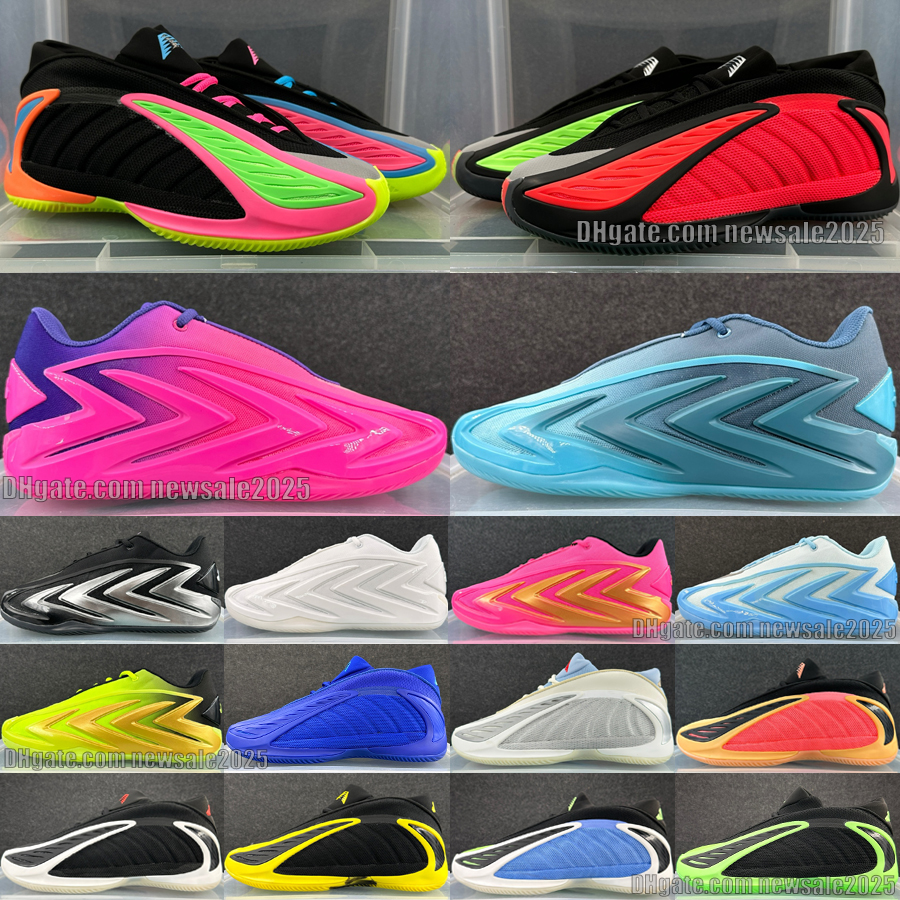 Top AE 2 Low Hommes Chaussures de basket-ball Edwards AE 3 Baskets de créateurs Lucid Blue With Love Christmas Noir Multicolore Noël Baskets d'ex