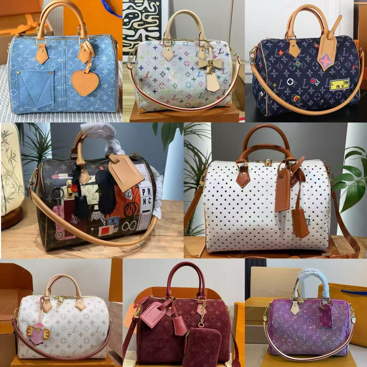 New designer luxuryspeedy soft 30CM Pillow Bag Handbag Crossbody Bag Women's handbag high quality suede bag 10A