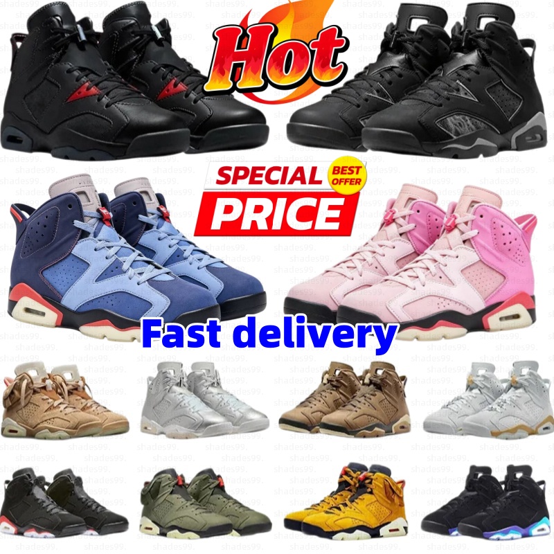 Avec la boîte 6s Designer Basketball Chaussures Midnight Navy Playful Rose Métallisé Argent ND Robe Baskets Construit Cette Perle Inverse Noir In