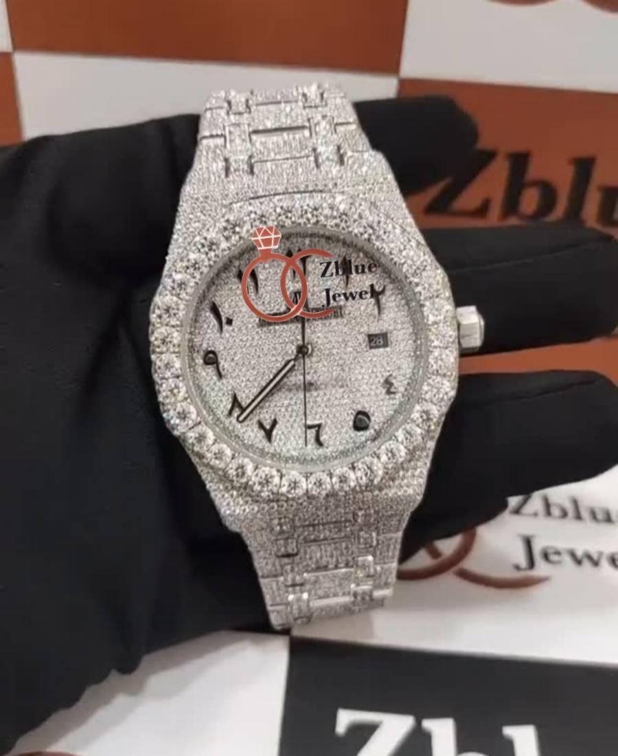 high quality Quality VVS1 D Color Moissanite Watch, Fashion Design Unisex Wristwatch, Luxury Iced Out watch Sparkling Style Free delivery