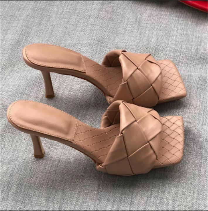 Pantoufles pour femmes de créateurs mules carrées chaussures semelles intérieures en peau d'agneau nappa chaussures pour femmes sandales LIDO san