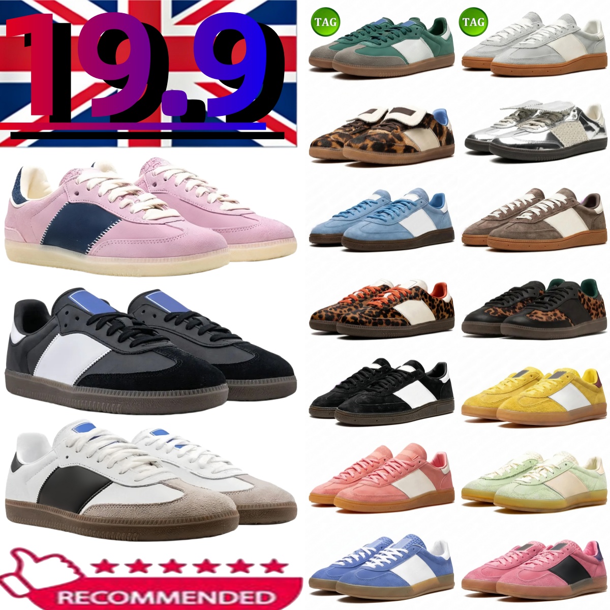 Brand designer shoes campus mens sambasOG three pole training shoes casual shoes low top T shape sneaker outdoor sports retro Classic red black whit
