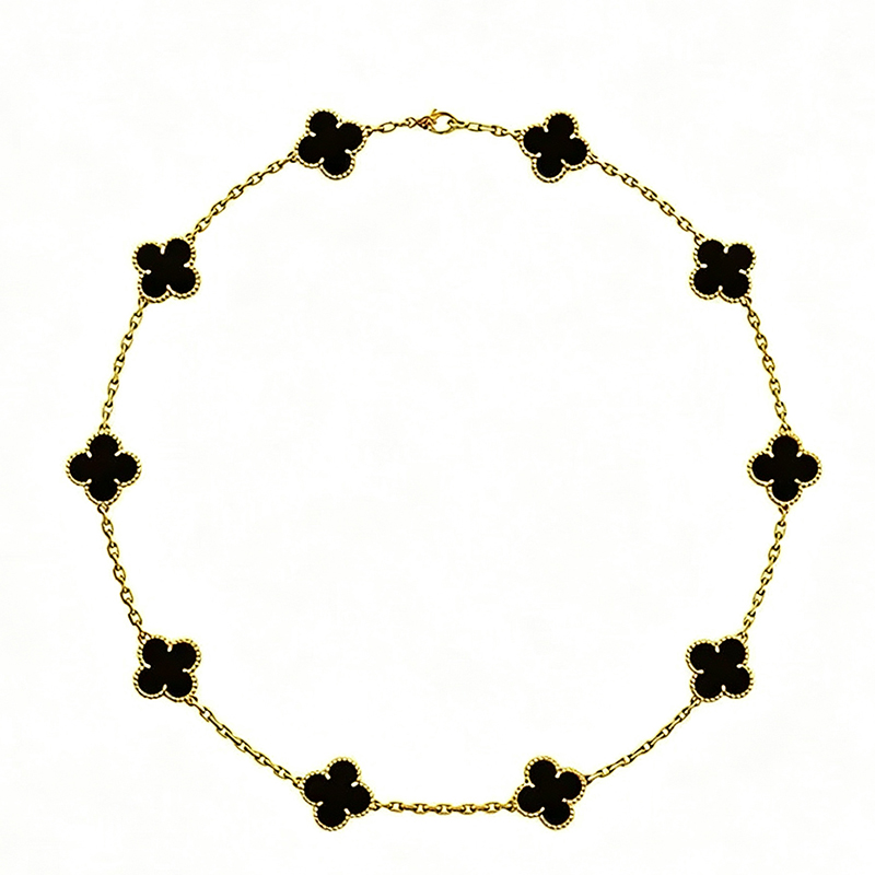 Brand 10 Flower Clover Necklace Luxury Mother Shell Agate Collar Sweater Chain High Quality Stainless Steel Designer Necklace
