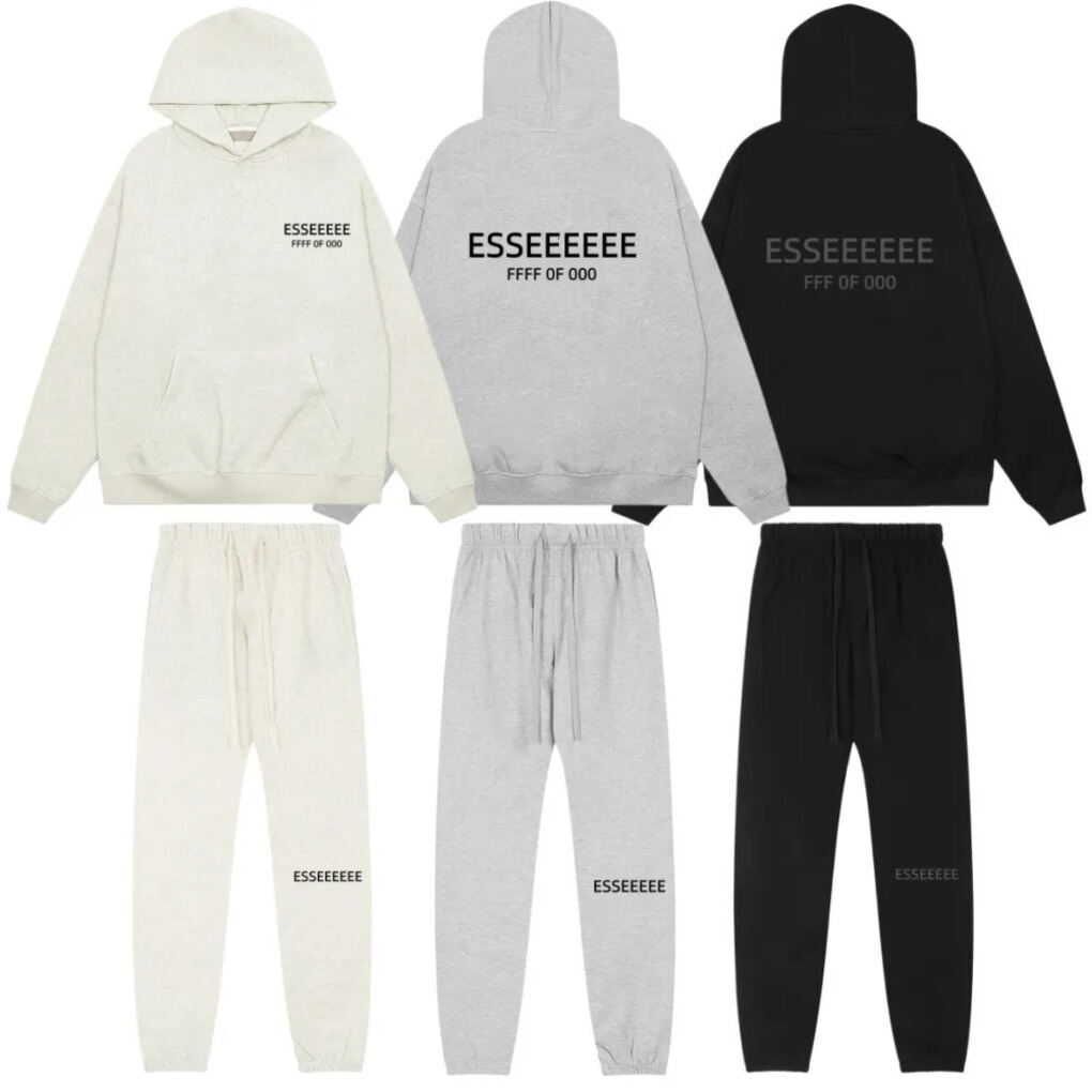 Essential Tracksuit Fog Mens Designer Tracksuit 2-Piece Set Essential Hoodie Sweatshirt Classic Sportswear Two Pieces Outfit Streetwear 1977 Graphic