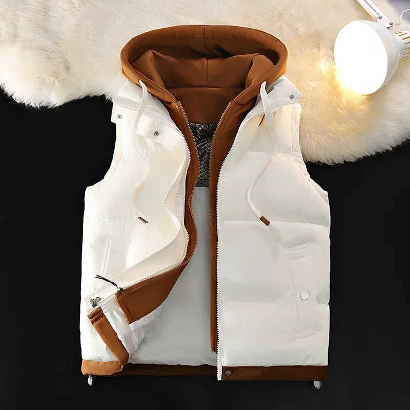 Vest Down Cotton Men Autumn Winter Middle School dents Loose Fashion Vests Man Thickened Waistcoat Cotton-padded Jacket MaleT260810 Q260917