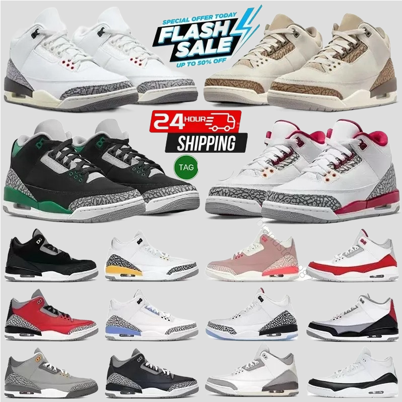 3S designer sneakers White Cement Black Cat 2026 Spring Orange Thinker Midnight Navy Pure White outdoor mens trainers 2025 2026 basketball shoes