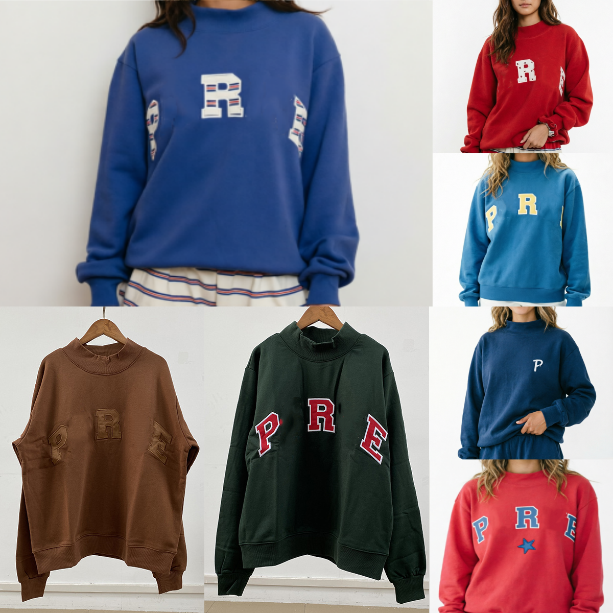 7263E PAR Sweat à capuche à col montant pour femme avec broderie patchwork - Sweat-shirt ample et confortable - Haut patchwork rayé - KE