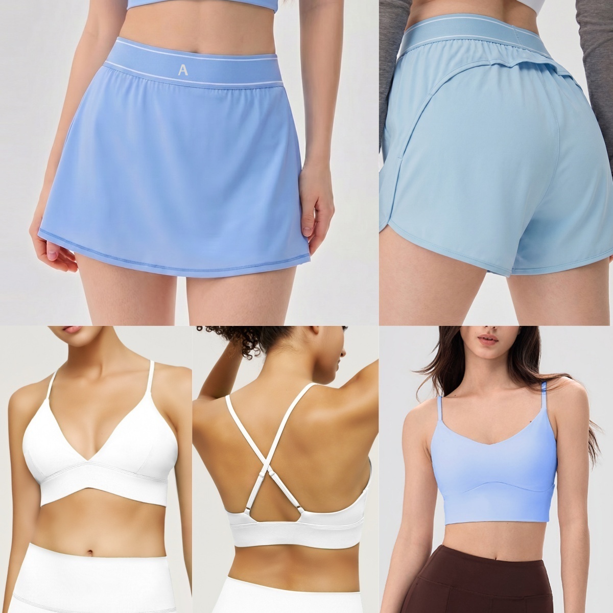 2535AO Women's Anti-Glare Yoga Dress Pants with Skin-Friendly Nude High-Waist Tennis Skirt-Like Fitness Wear Stretchy A-Line Sportswear Gym Ski