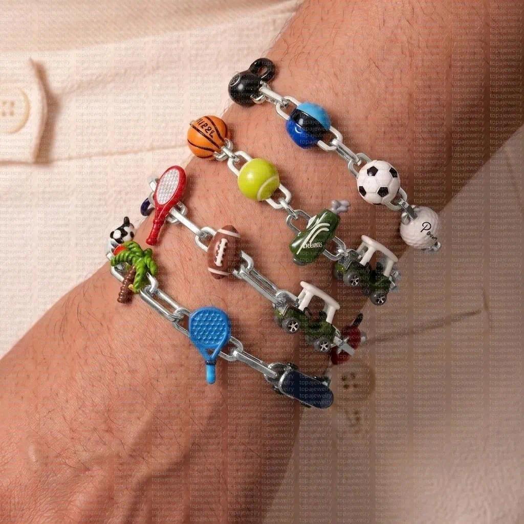 NEW Poubel bracelet jewellery designer for women man luxury jewelry sports series charms bracelets Cartoon Splicing Spring Buckle DIY Bracelet Chris