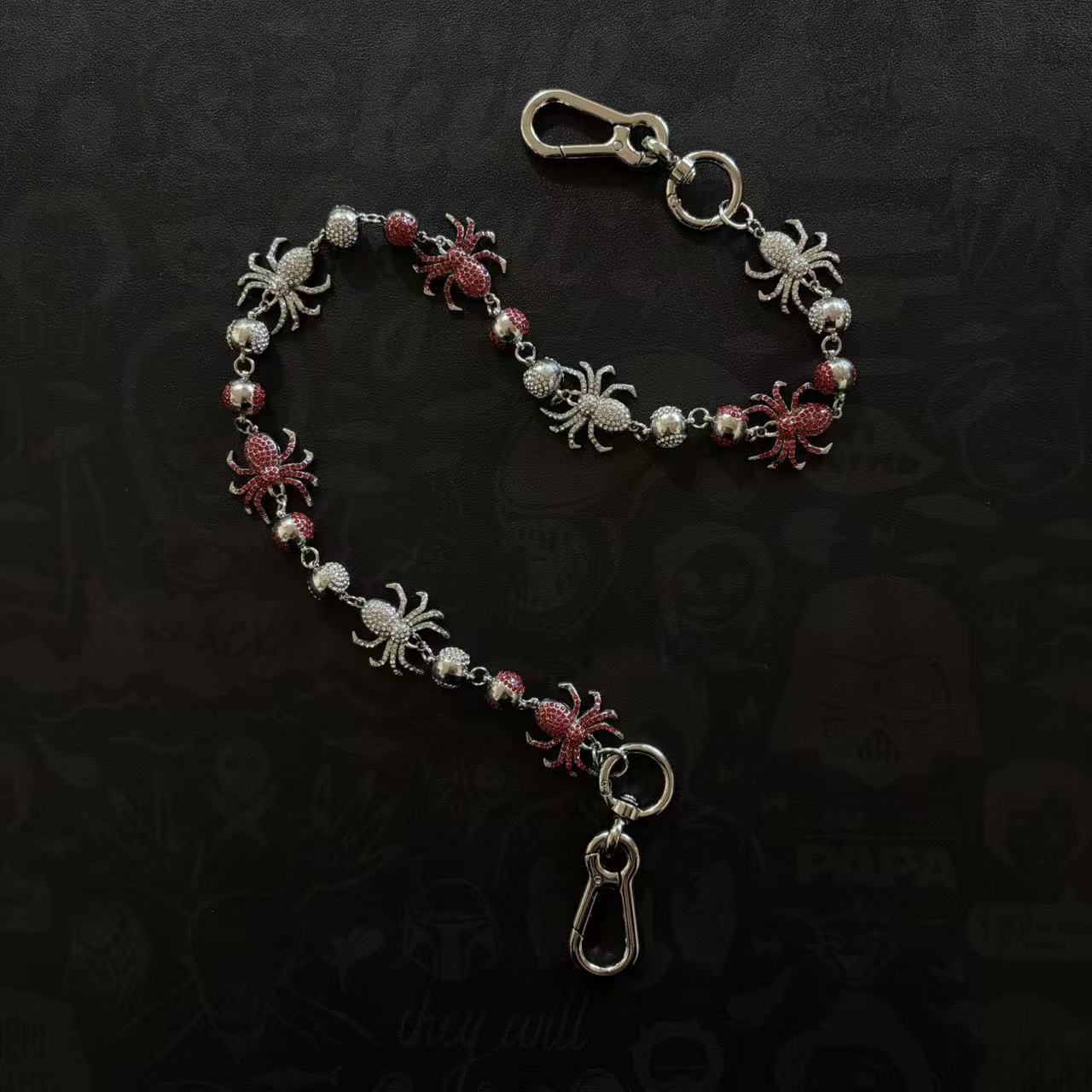 Vintage legering spinnenweb broekketting unisex, retro metalen jeans tailleketting spinhanger, punk hiphop streetwear broekketting, duurzaam modeacc