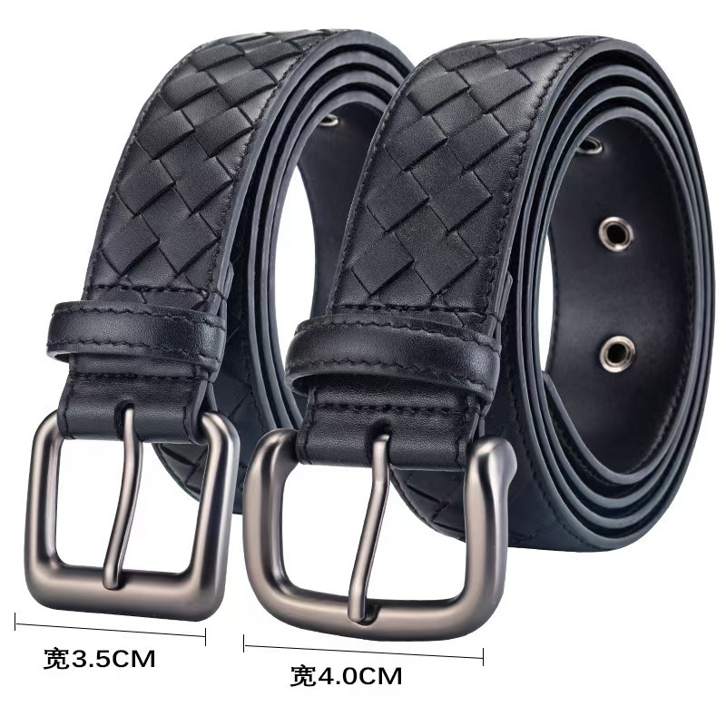 Belts Famous Designer Belt Men Needle Buckle Hand Woven Cow Leather Belt Man Women Formal Dress Jeans Belts Waistband Width 3.5/4.0Cm Top Quality